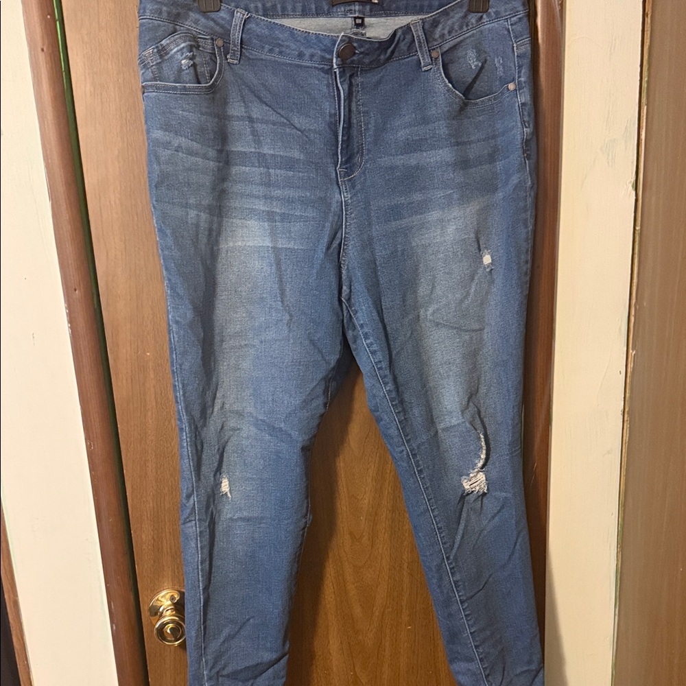 1822 Denim Distressed Blue Skinny Jeans